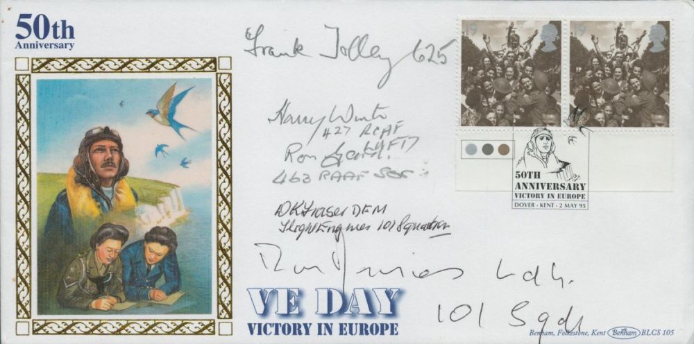 Lot 475: Five WW2 Bomber command veterans signed rare 1995,...