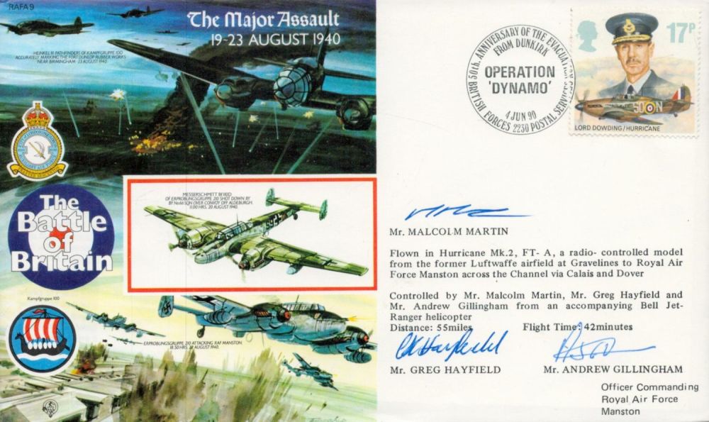 Lot 494: WW2 Battle of Britain treble signed 1990. 50th...