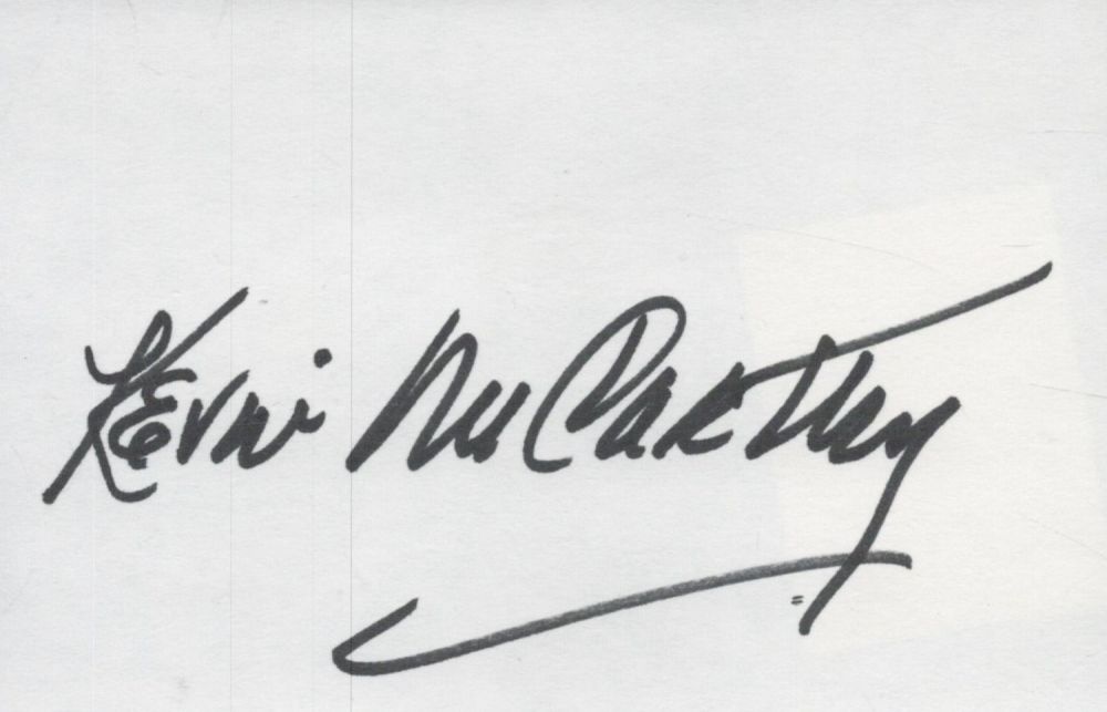 Lot 515: Kevin McCarthy signed 5x4inch white card. Good condition....