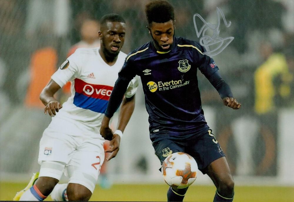 Lot 565: Footballer Beni Baningime Everton 12x8 coloured signed photo....