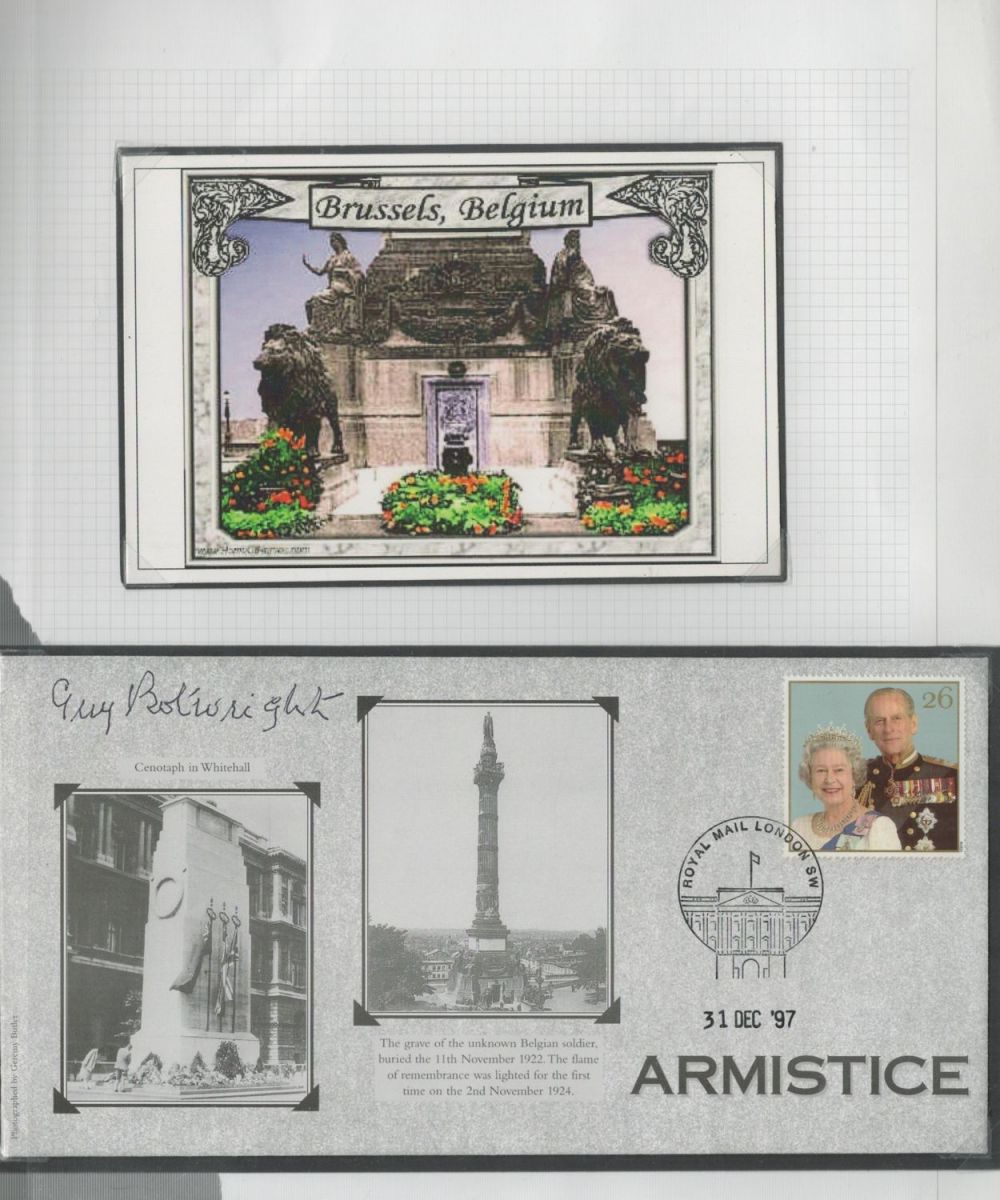 Lot 582: Great War veteran Guy Botwright signed 1997 Armistice...