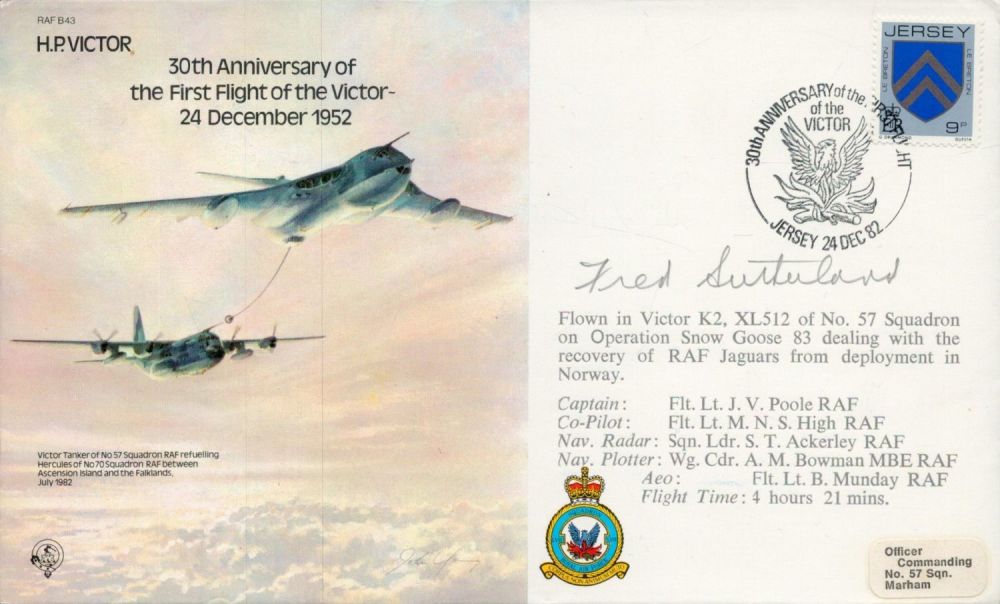 Lot 588: WW2 Dambuster Fred Sutherland signed HP Victor Bomber...