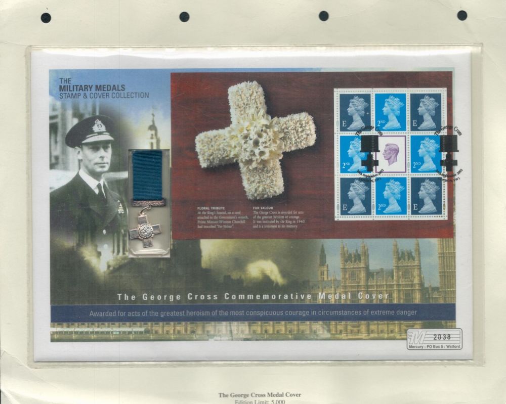 Lot 595: George Cross 2002 Mercury official FDC with miniature...