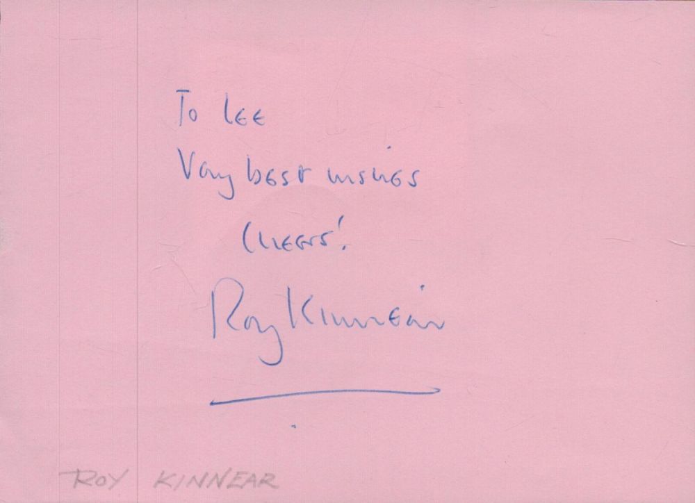 Lot 598: Roy Kinnear signed album page, signed in pen....