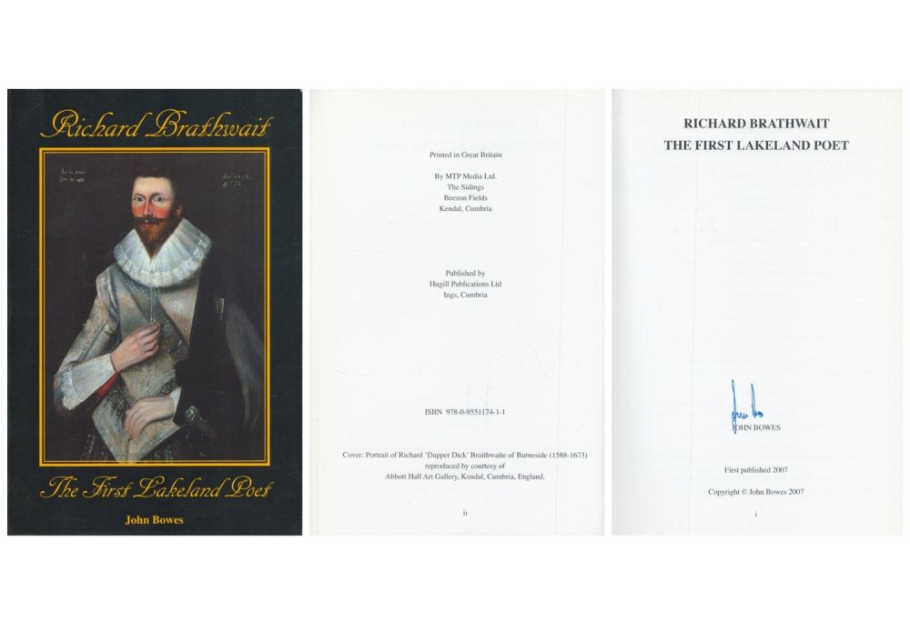 Lot 635: Signed Book Richard Brathwaite the First Lakeland Poet...