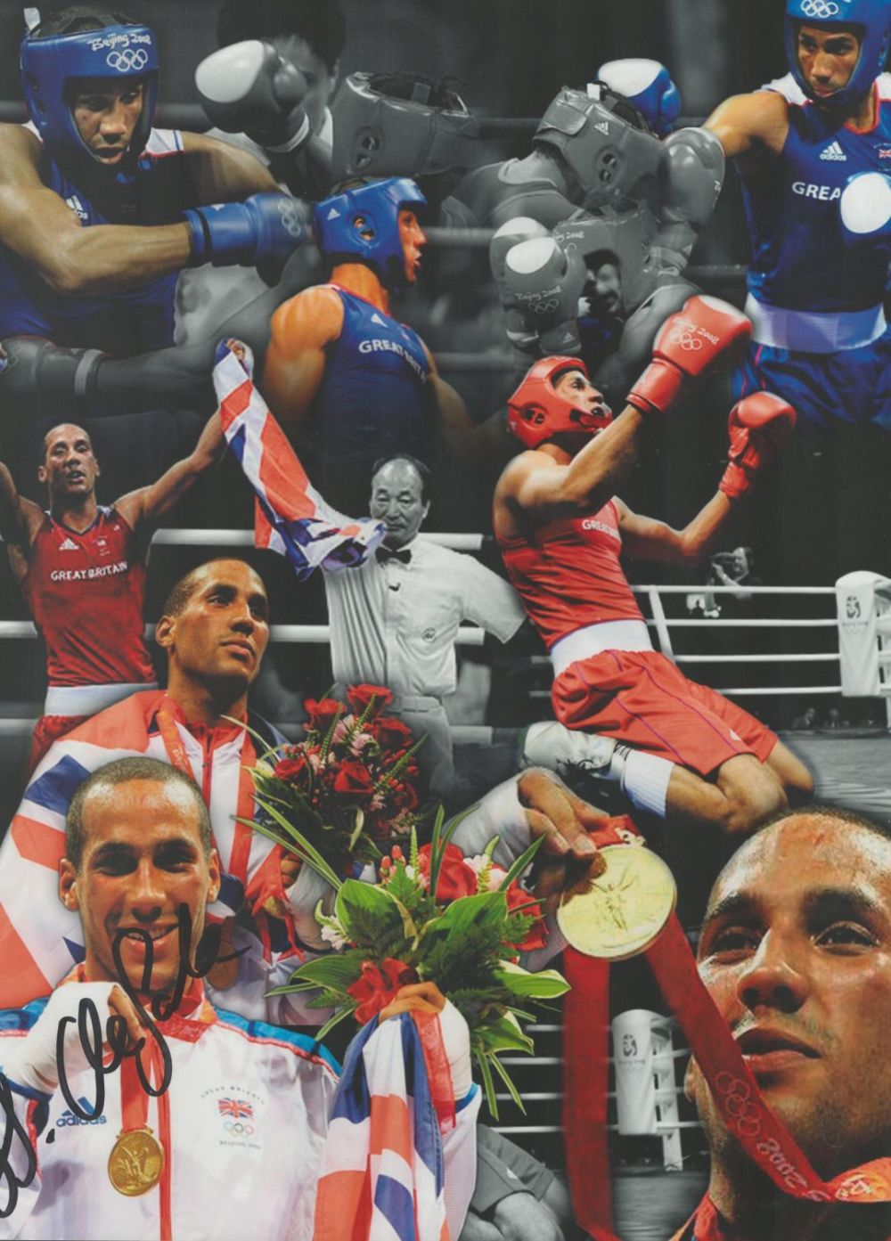 Lot 683: James DeGale signed 12 inch by 16 inch...