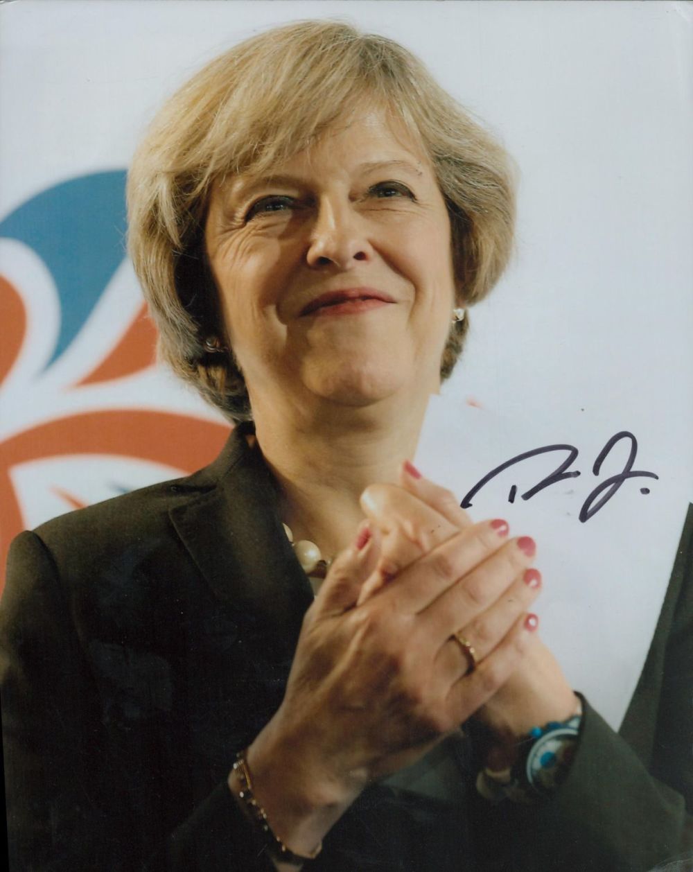 Lot 719: Theresa May signed Colour Photo 10x8 Inch. Is...