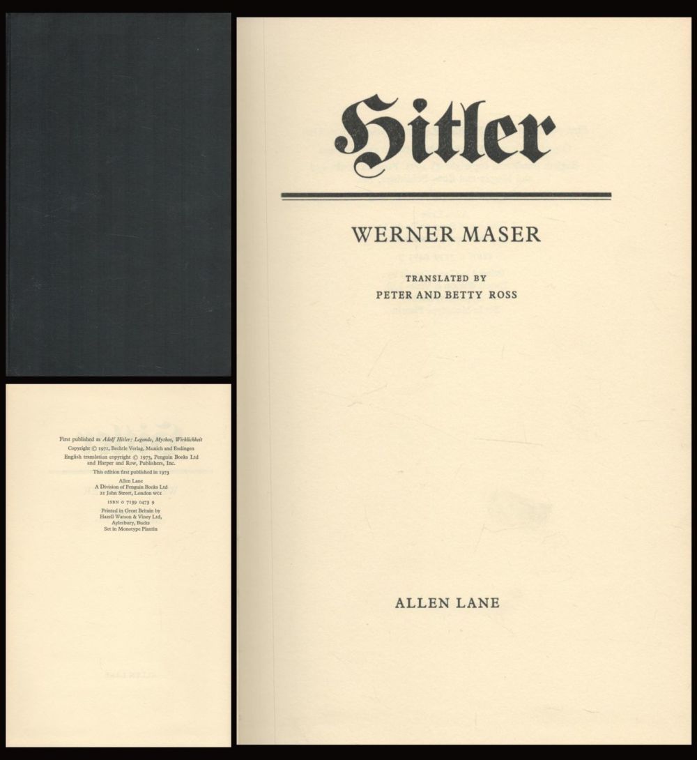 Lot 734: Hitler Hardback Book by Werner Maser. Published in...
