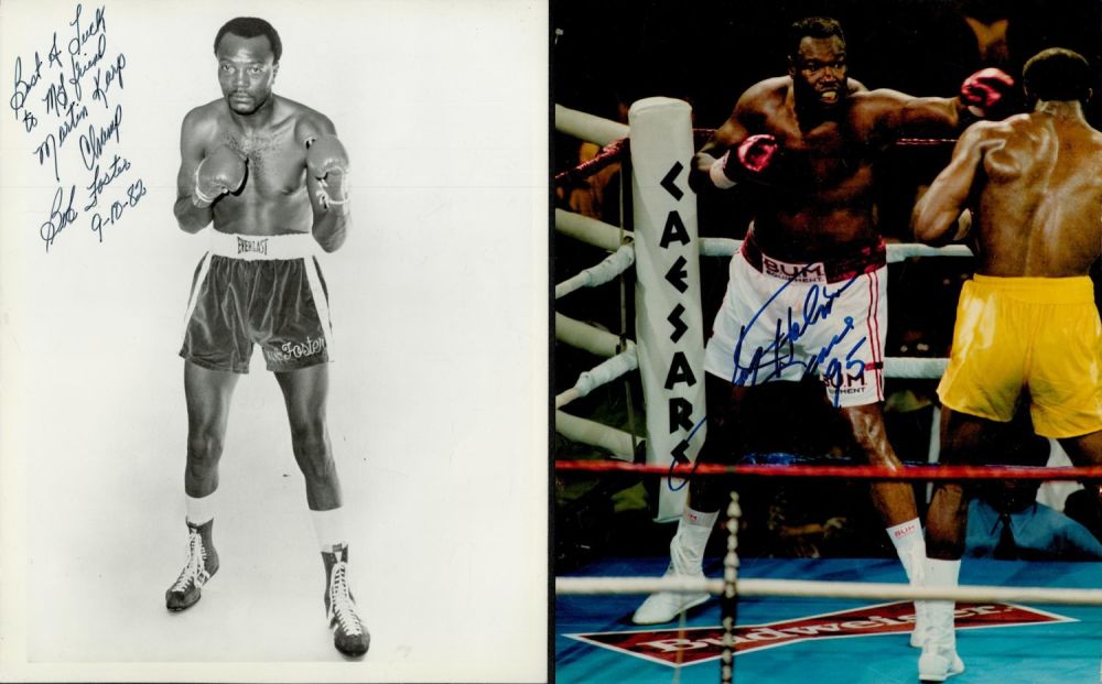 Lot 760: Boxing collection three assorted signed photos from legends...