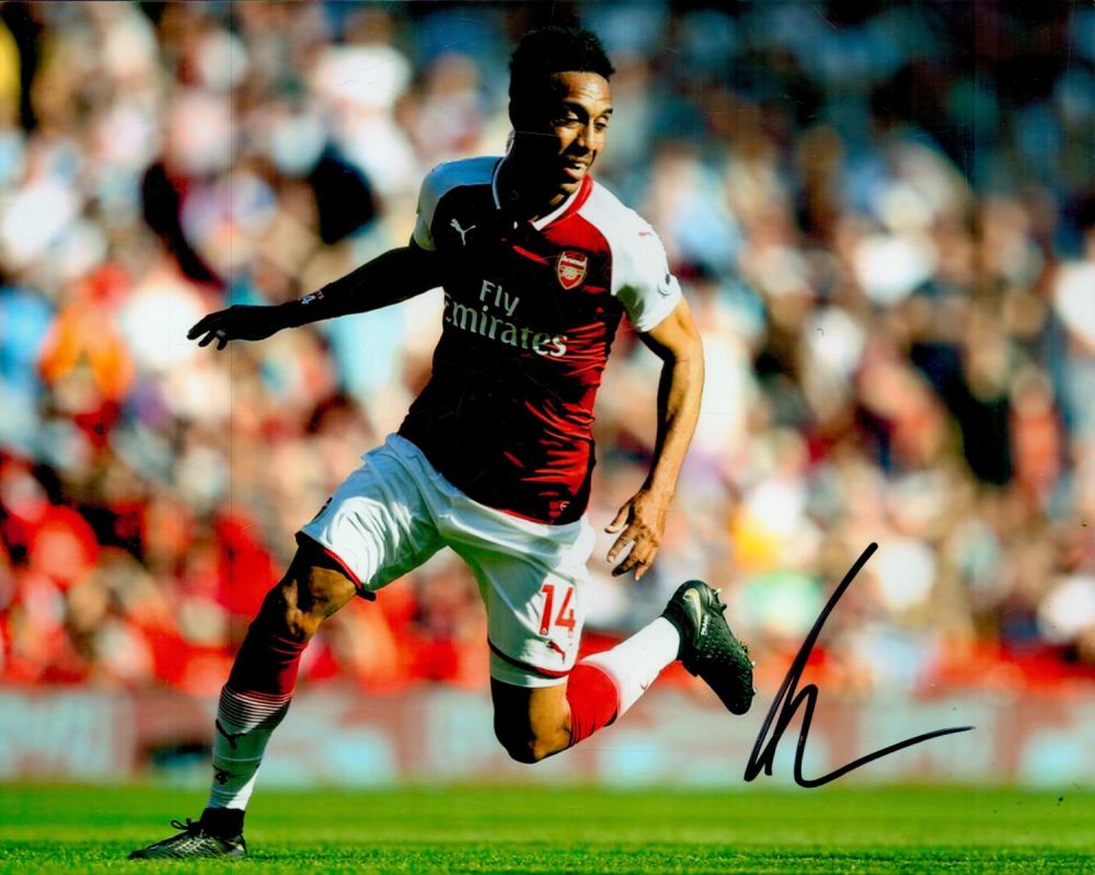 Lot 774: Signed Pierre-Emerick Aubameyang Colour Photo Arsenal Football Player....