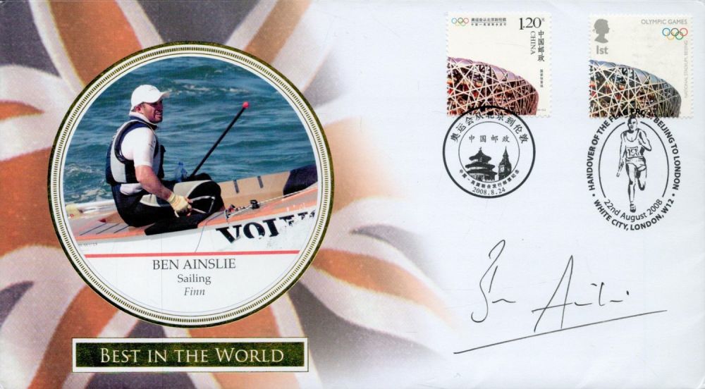 Lot 796: Ben Ainslie signed FDC Best in the World...