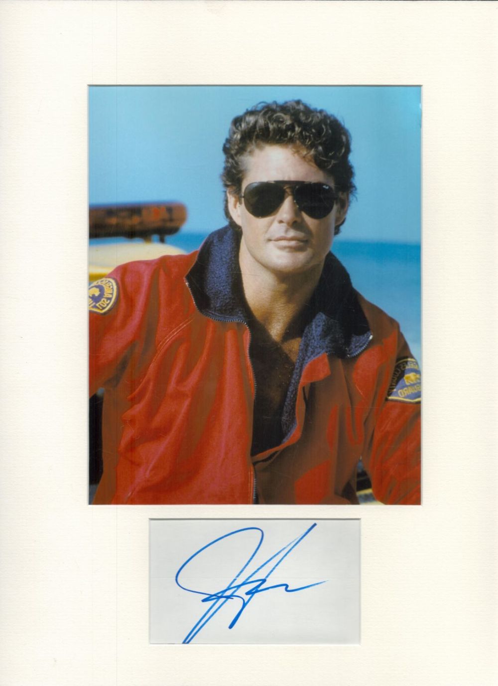 Lot 112: David Hasselhoff signed 16x12inch colour mount. Good Condition....