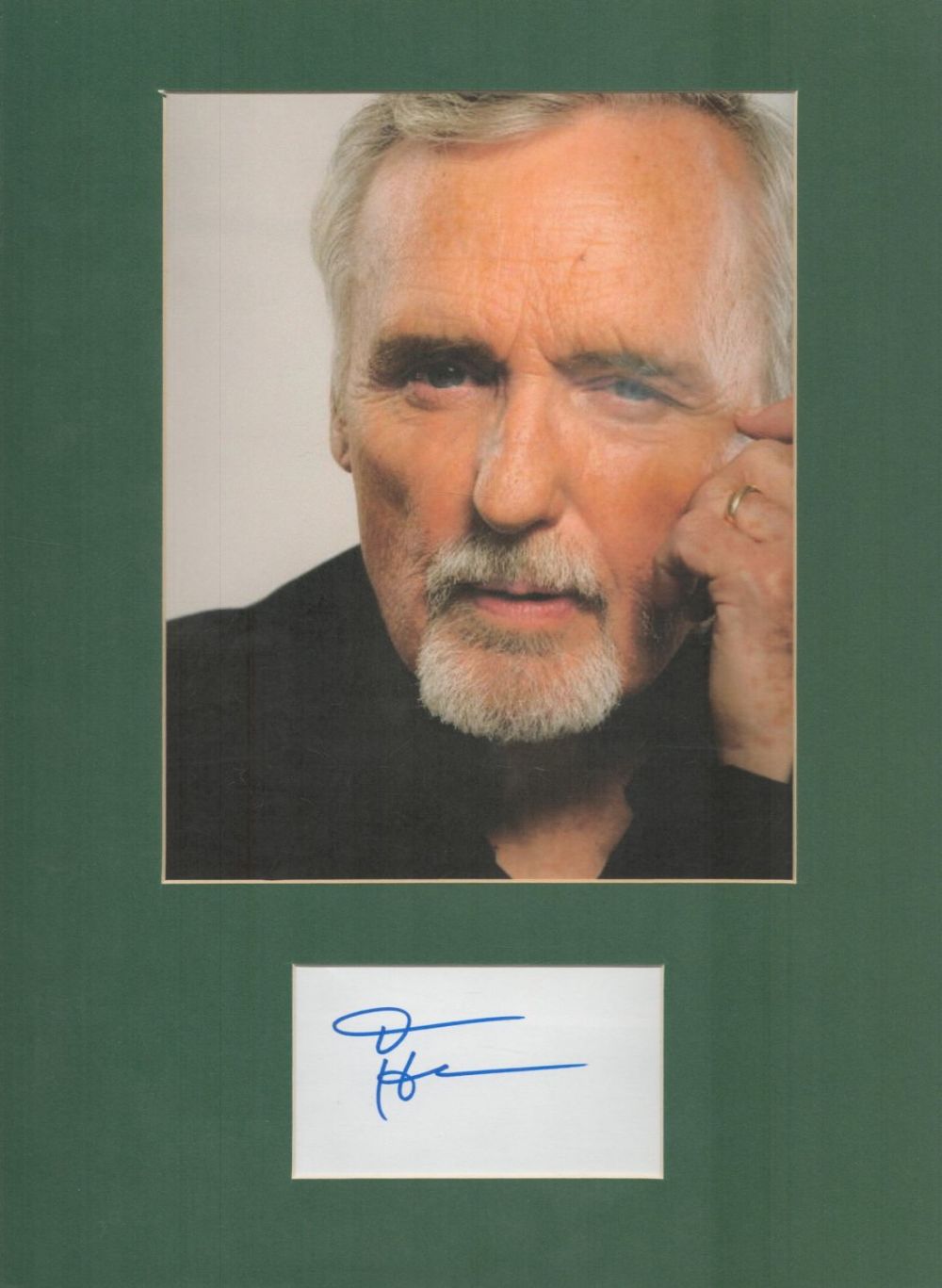 Lot 113: Denis Hopper signed 16x12inch colour mount. Good Condition....