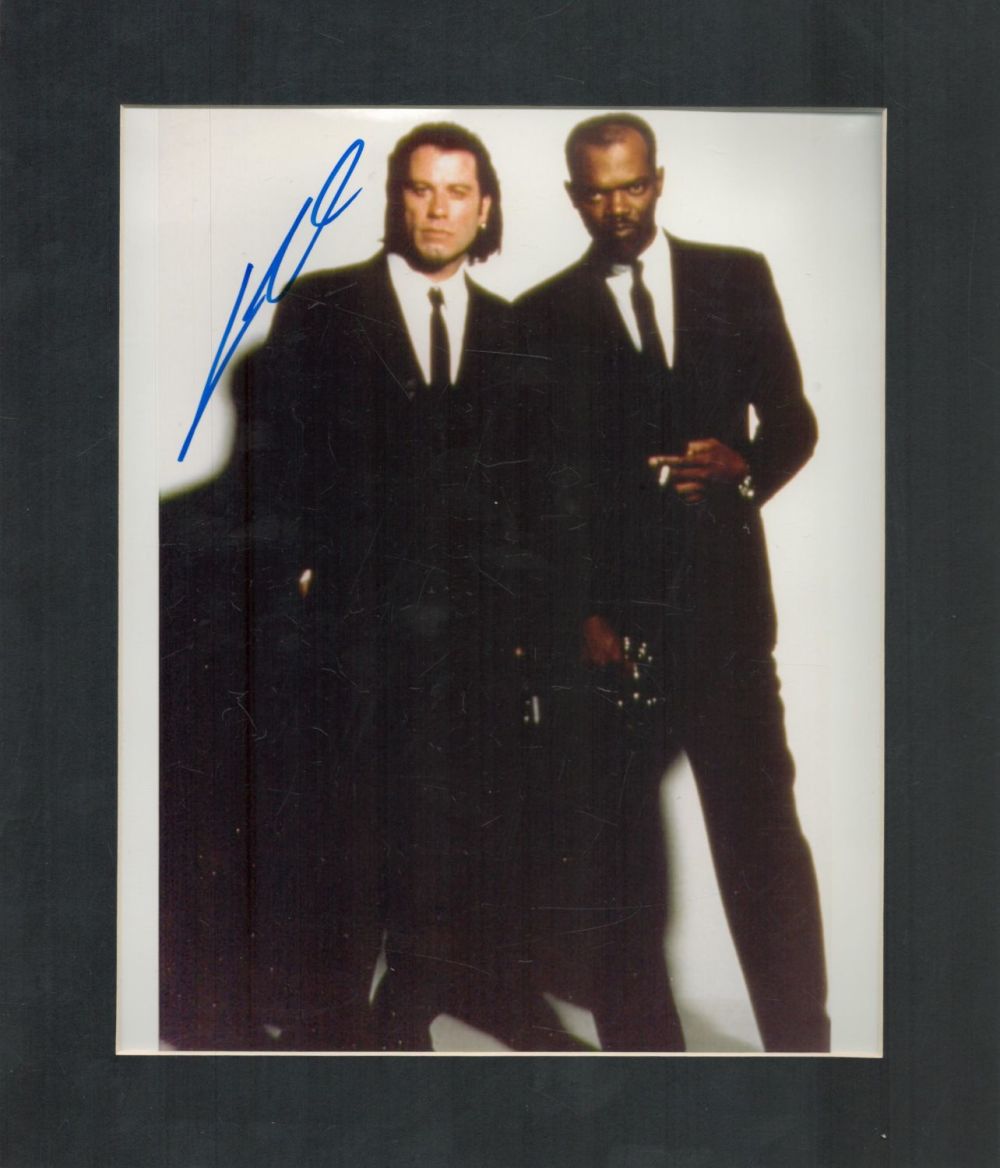 Lot 122: John Travolta signed 10x12 colour mount. Good Condition....