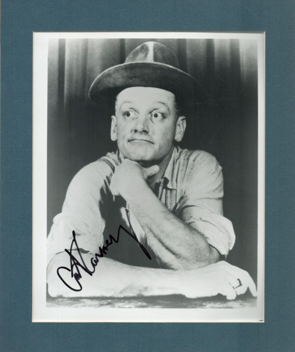 Lot 125: Art Carney signed 10x12inch black and white mount....