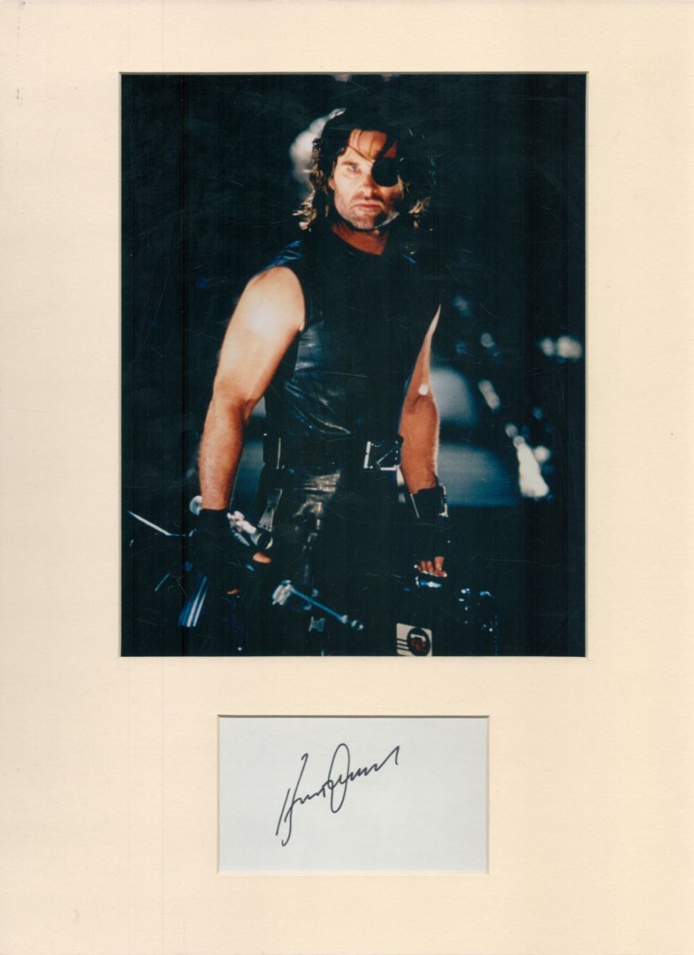 Lot 128: Kurt Russell signed 16x12inch colour mount. Good Condition....