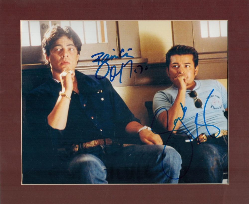 Lot 143: Benicio Del Toro and Jacob Vargas 10x8inch colour...