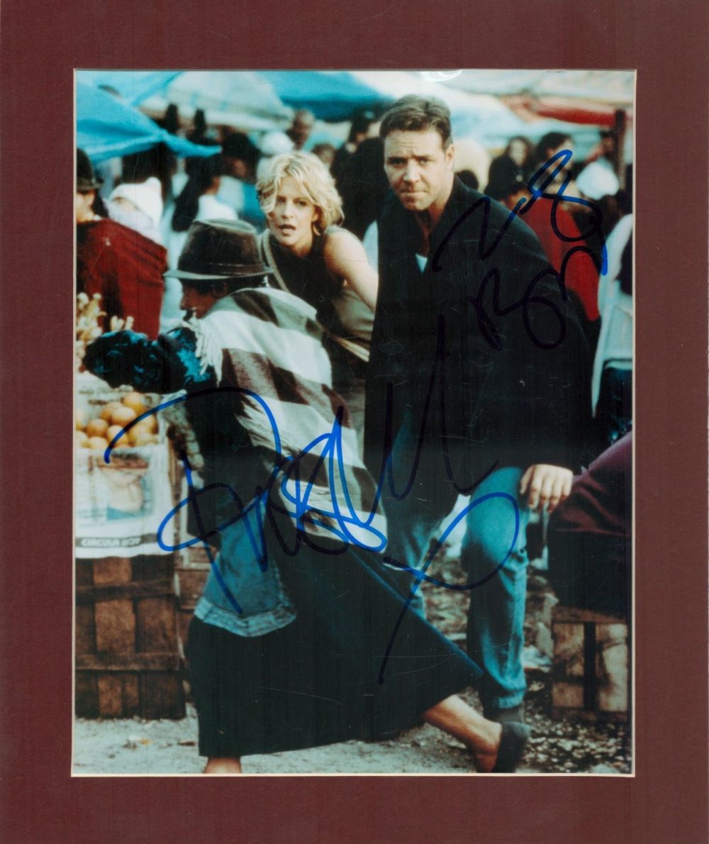 Lot 147: Russell and Meg Ryan signed 10x12inch colour mount...