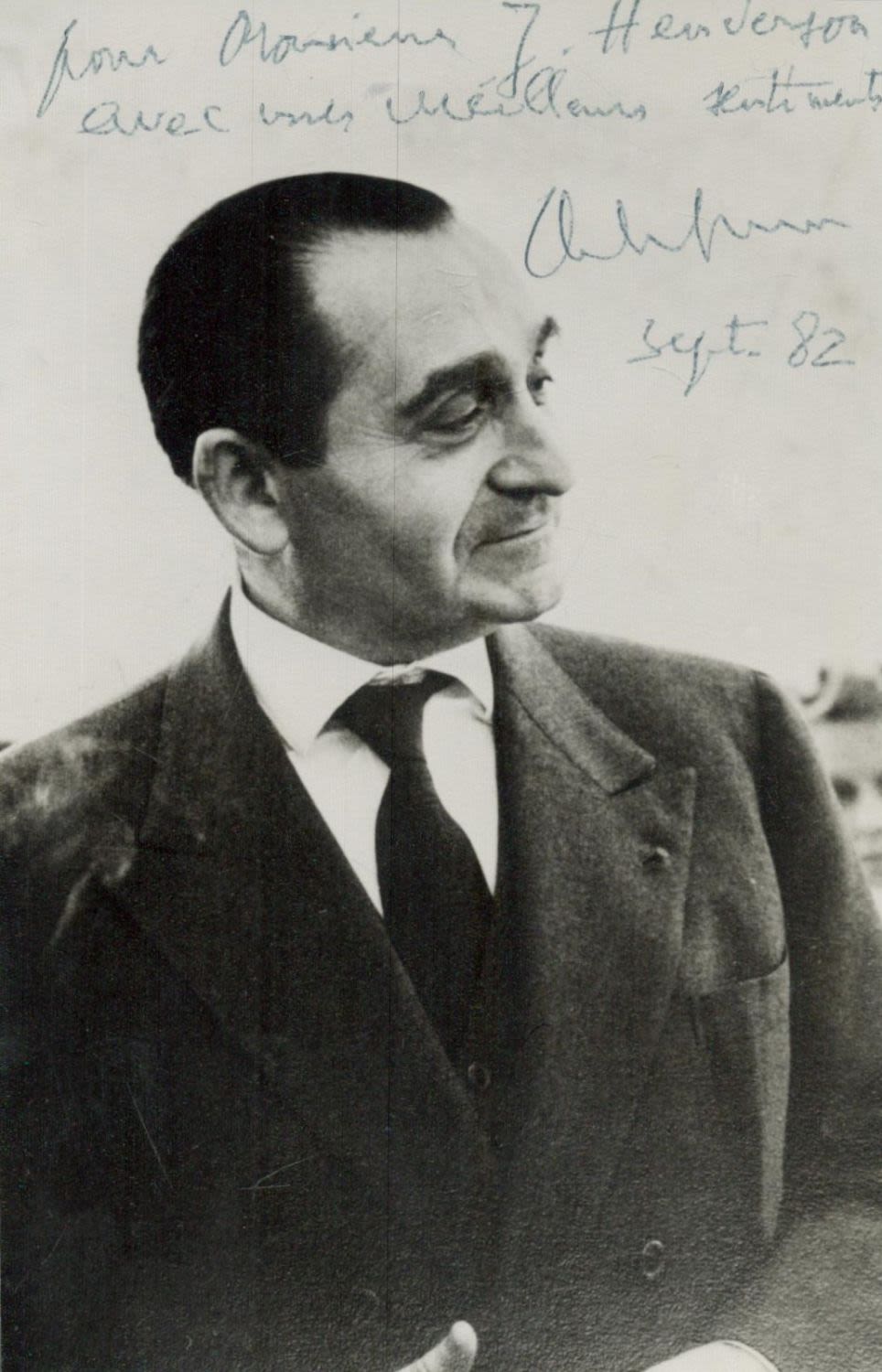 Lot 175: Pierre Mendes France signed 6x4 inch black and...