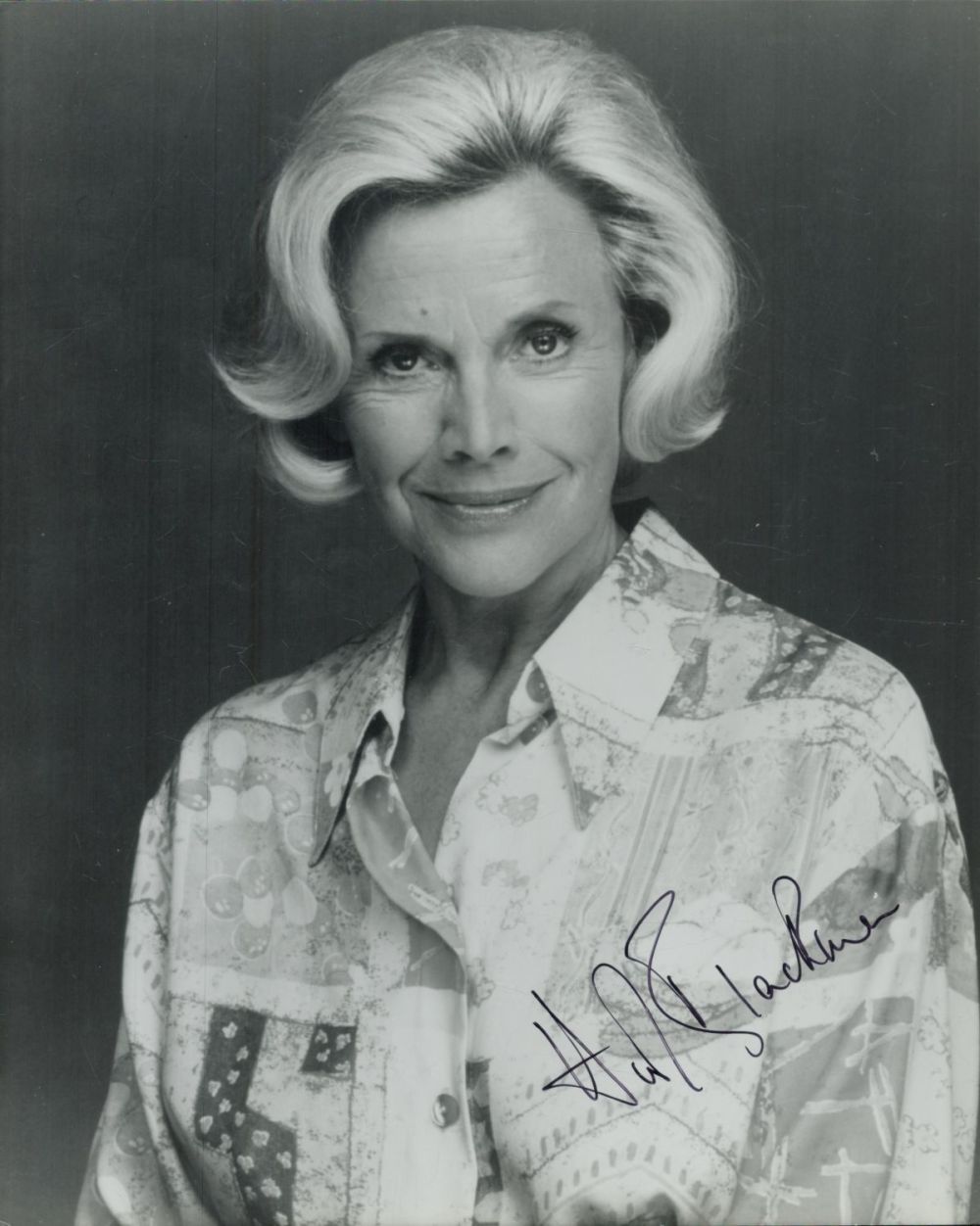 Lot 203: Honor Blackman signed 10x8 inch black and white...