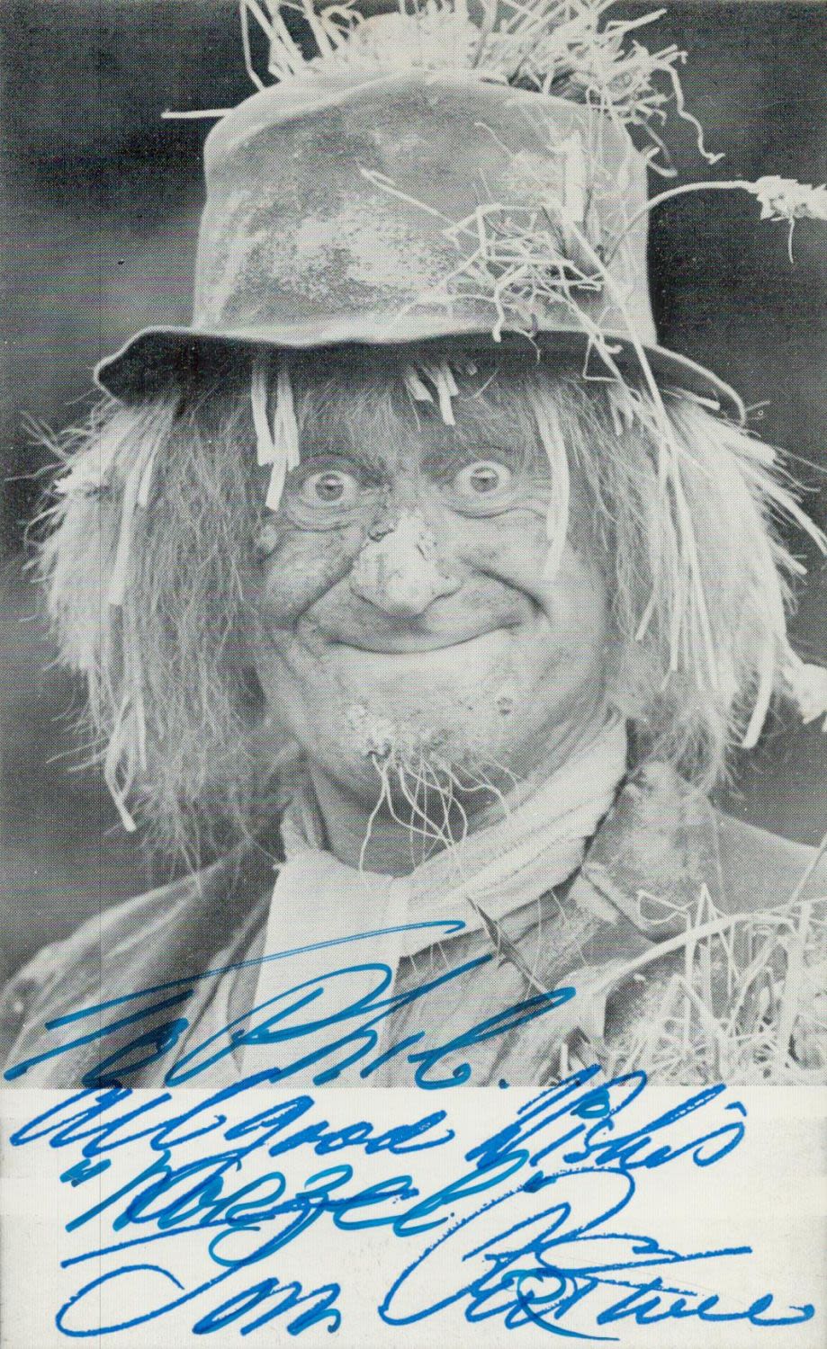Lot 259: Jon Pertwee signed 6x4 inch Wurzel Gummidge black...