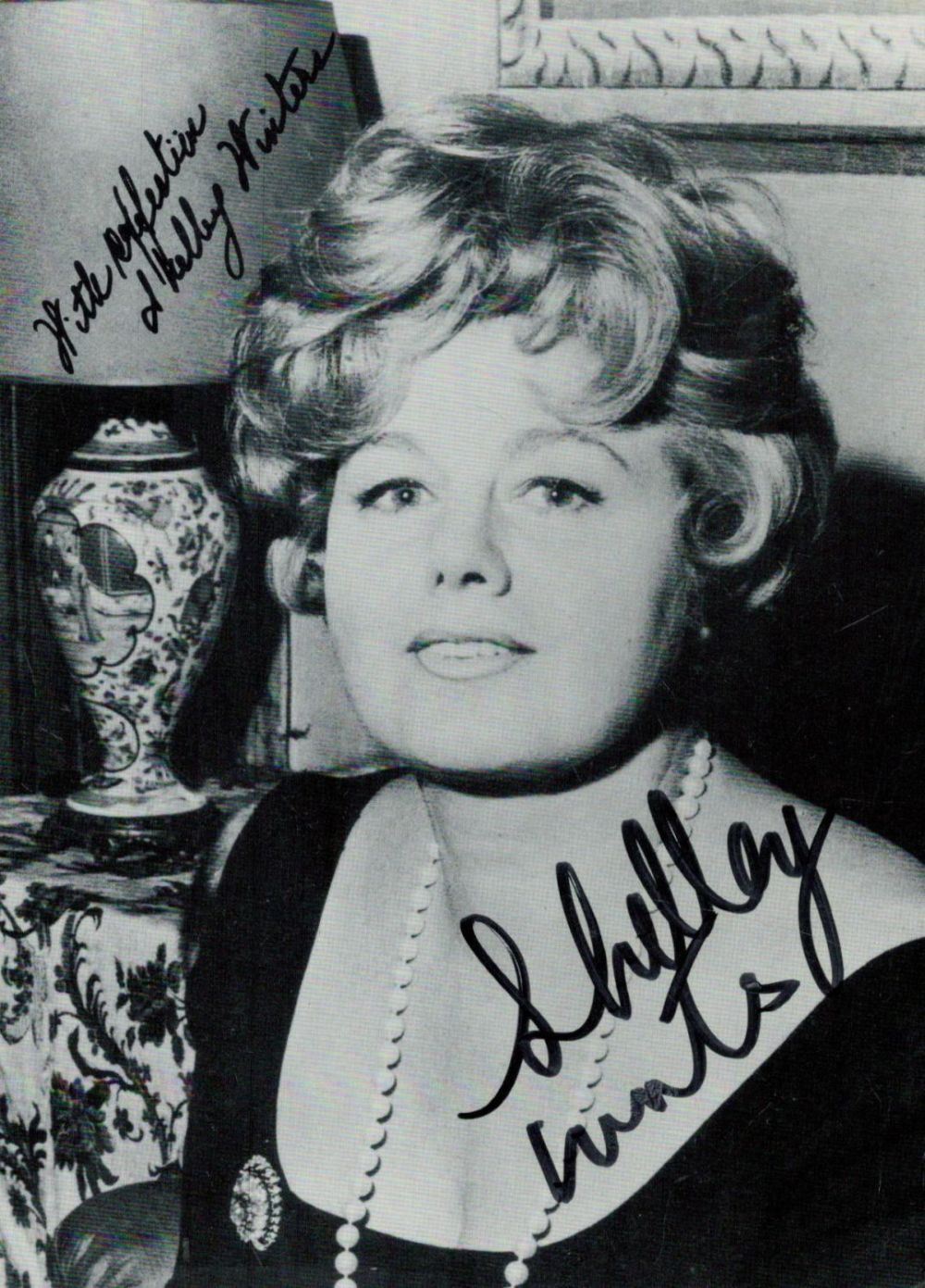 Lot 263: Shelley Winters signed 6x4 inch black and white...