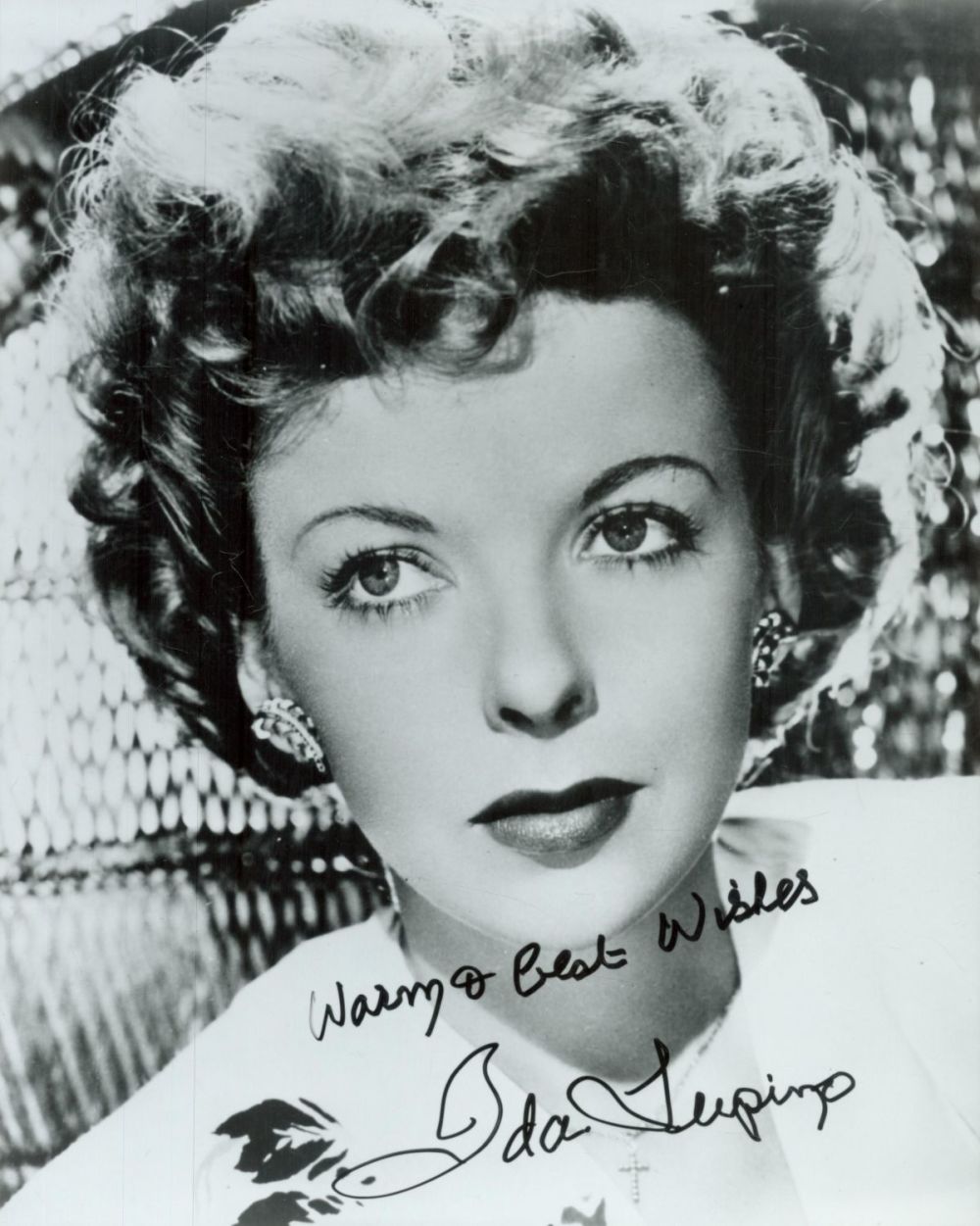 Lot 268: Ida Lupino signed 10x8 inch black and white...