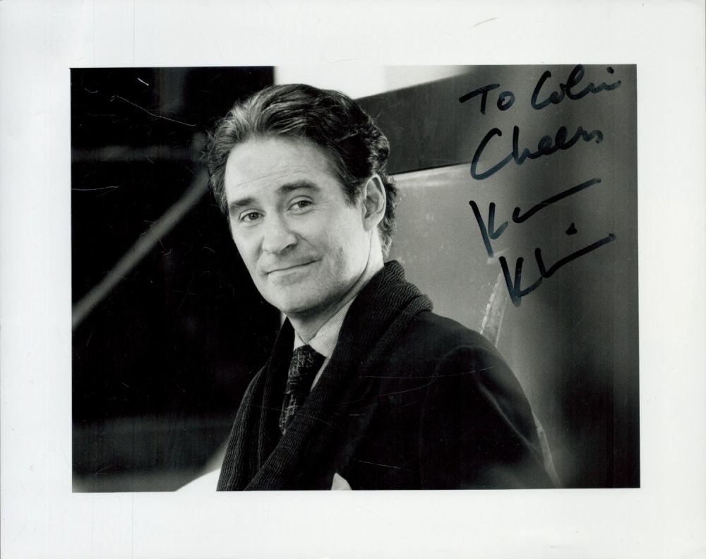 Lot 273: Kevin Kline signed 10x8 inch black and white...