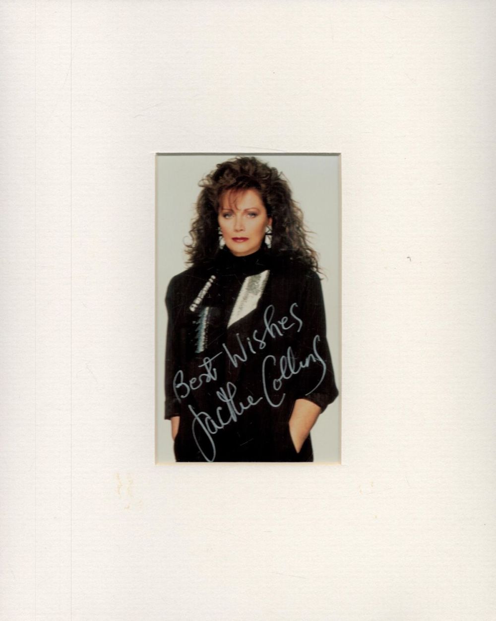 Lot 281: Jackie Collins signed 10x8 inch overall mounted colour...