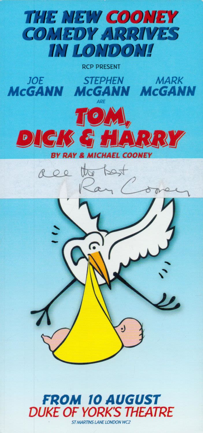 Lot 292: Ray Cooney signed Tom, Dick and Harry Duke...