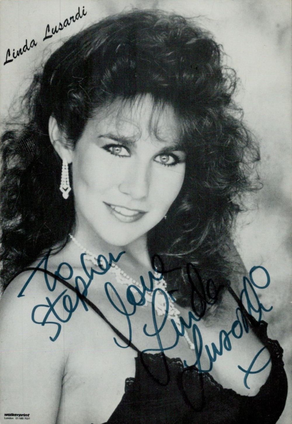 Lot 293: Linda Lusardi signed 6x4 inch black and white...