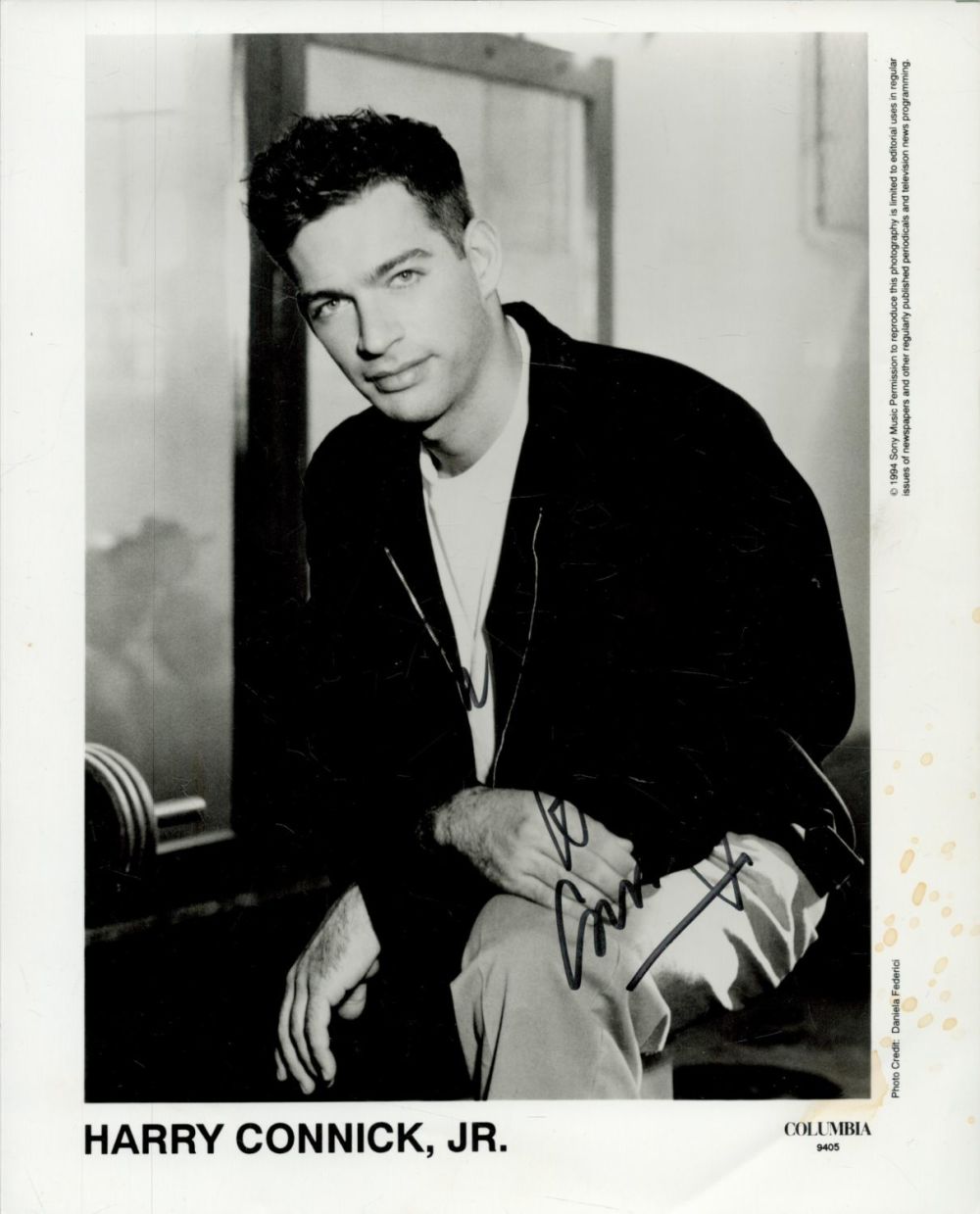 Lot 59: Harry Connick Jnr signed 10x8inch black and white...