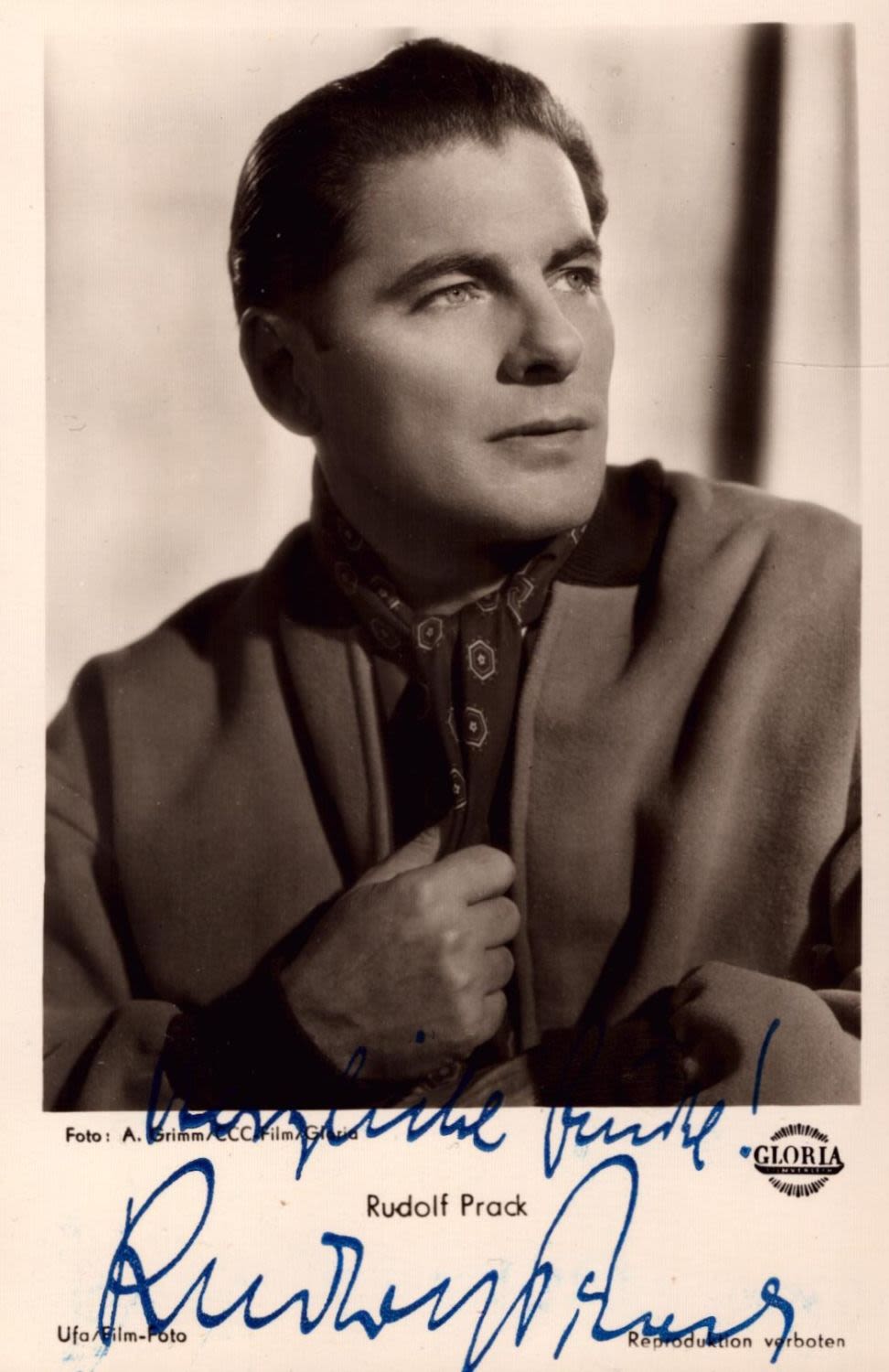 Lot 82: Rudolf Prack signed 6x4inch black and white photo....