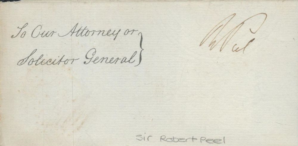 Lot 101: Sir Robert Peel clipped signature piece. Good Condition....