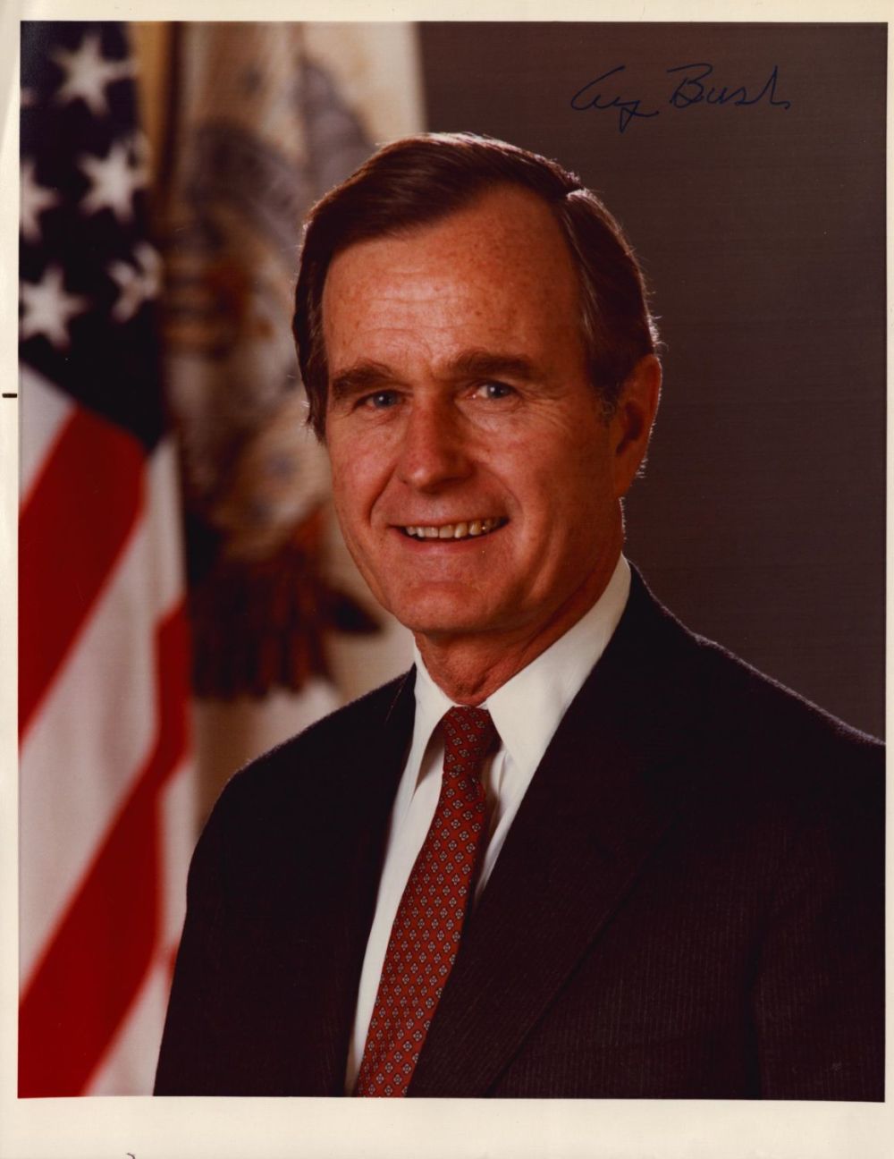 Lot 108: George H. W. Bush signed 10x8 inch colour...