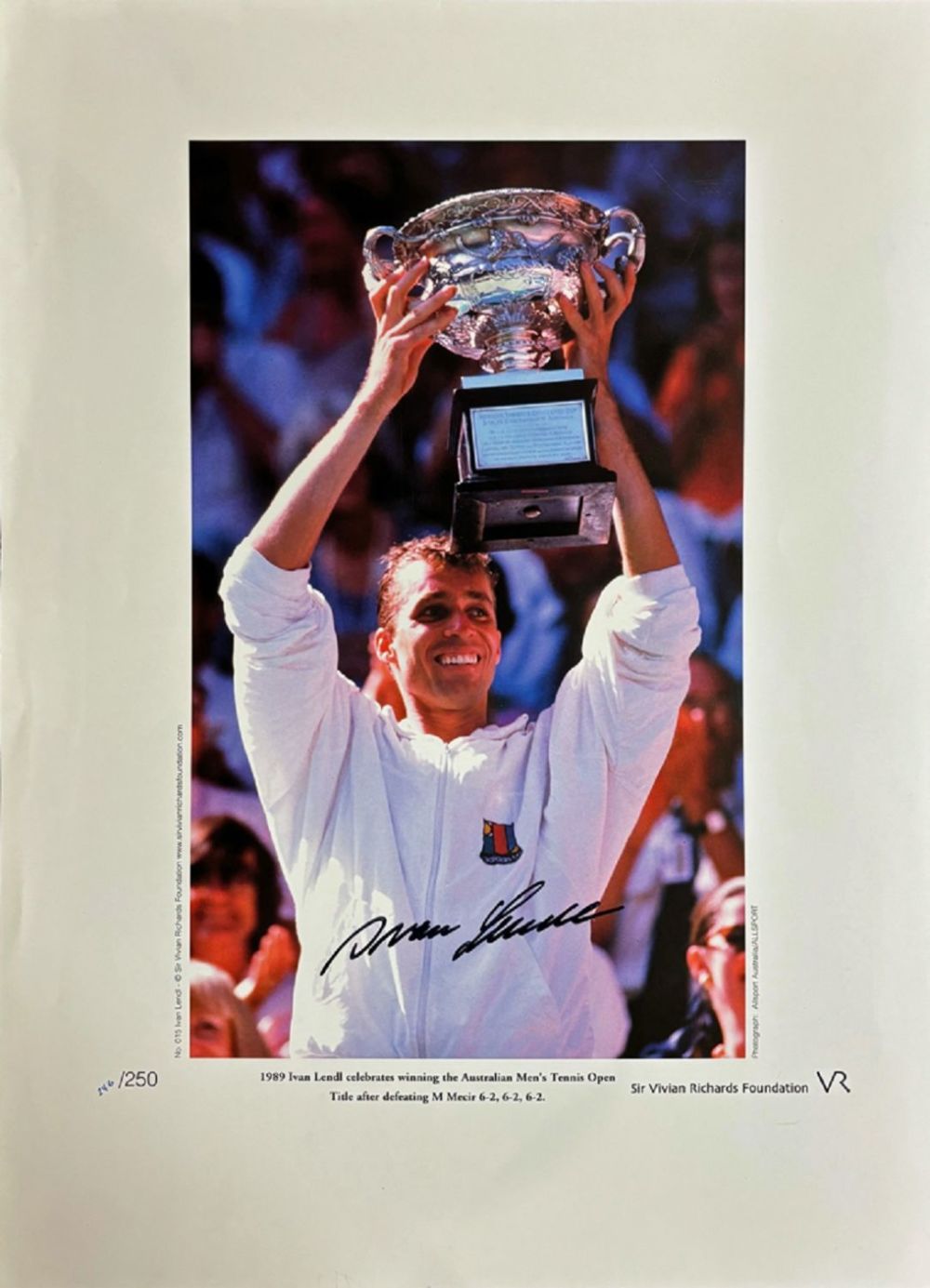 Lot 150: Ivan Lendl signed limited edition print with signing...