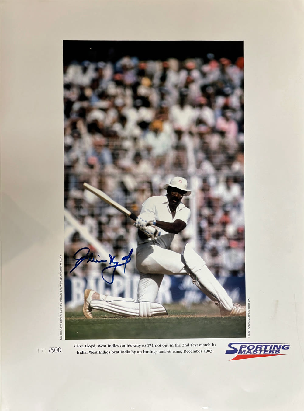 Lot 157: Clive Lloyd signed limited edition print with signing...