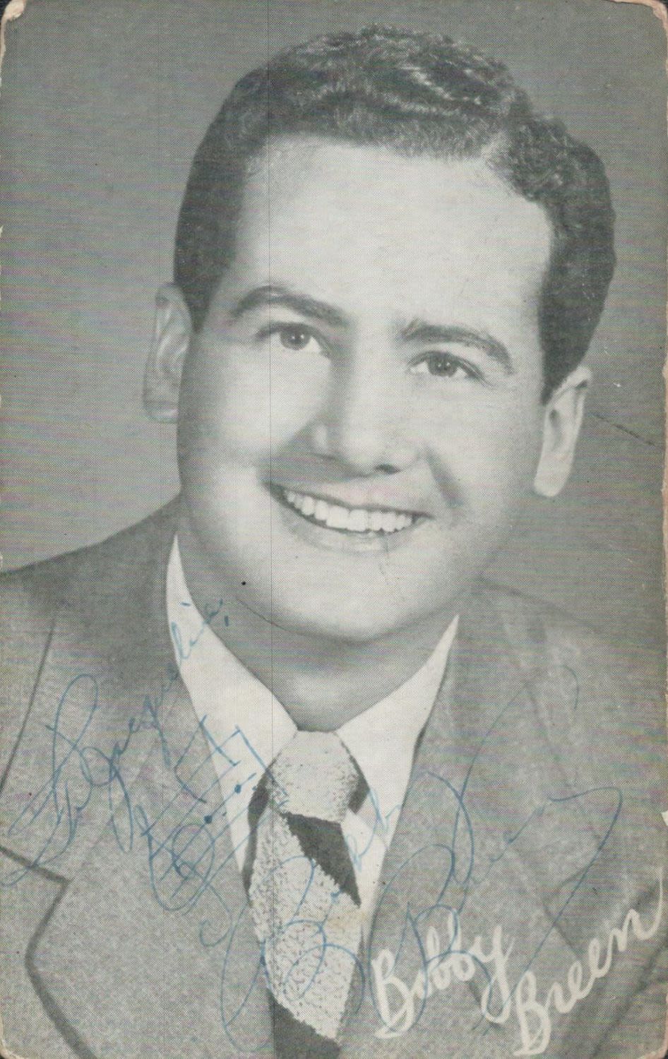 Lot 161: Bobby Breen signed 5x3inch black and white photo....