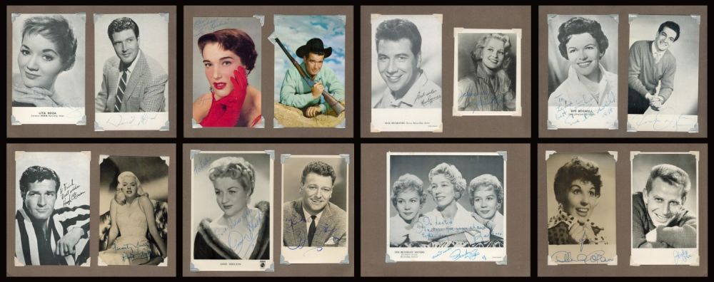 Lot 230: Vintage autographed photo collection in a photo album....