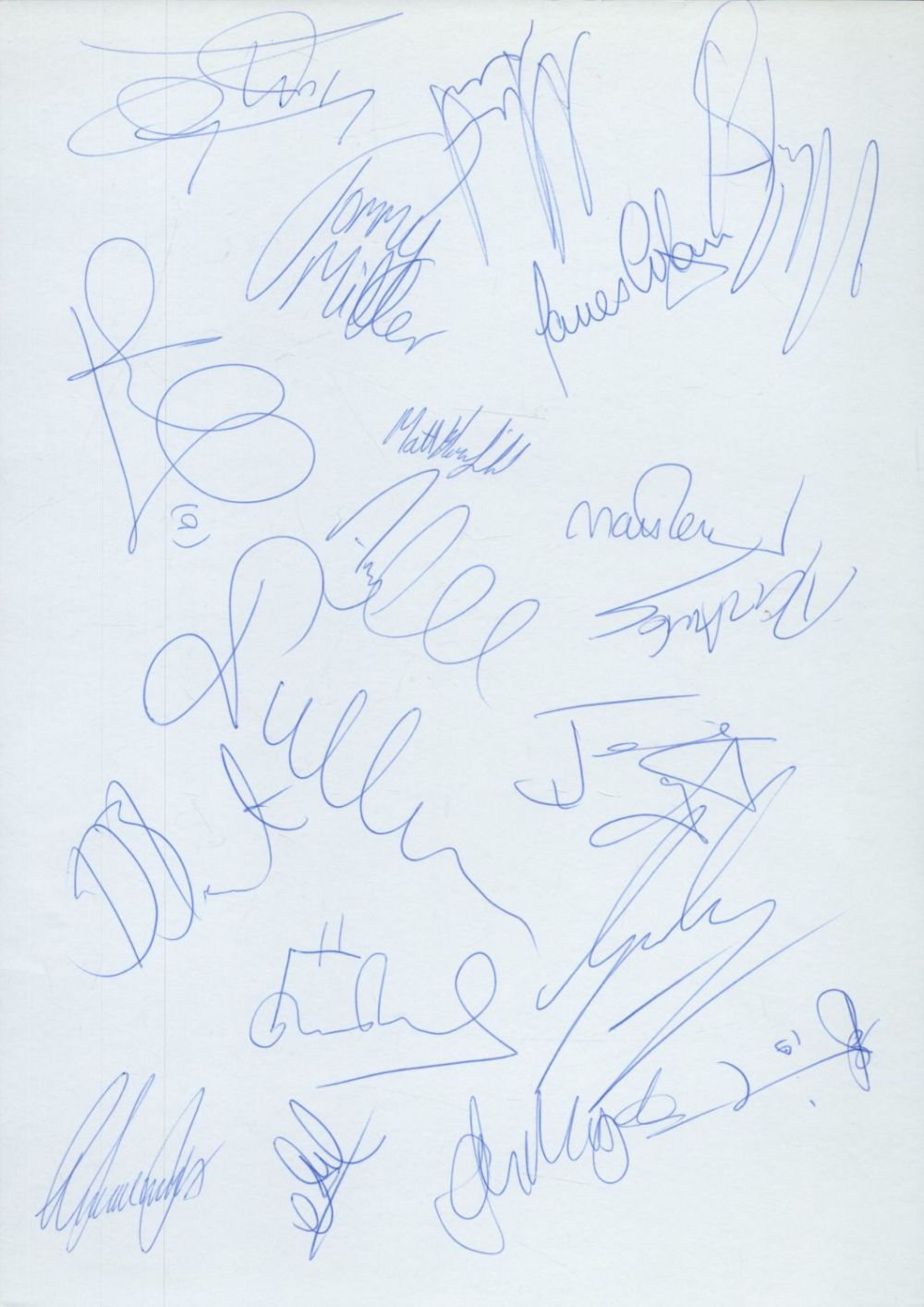 Lot 254: Ipswich Town multi signed A4 Sheet from 2002-03....