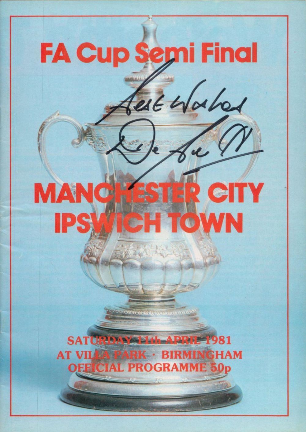 Lot 267: Dave Bennett signed FA Cup Semi Final Programme...