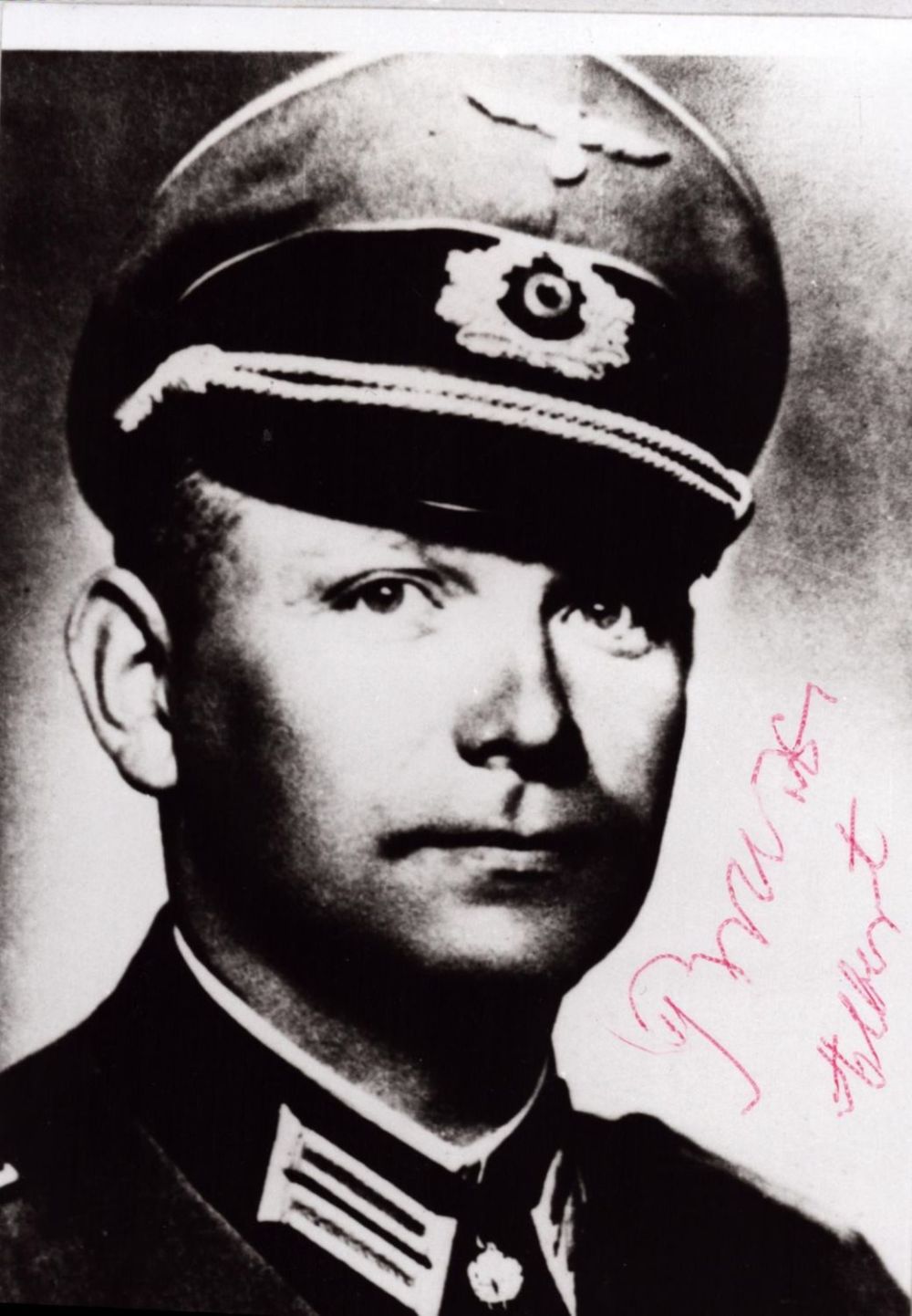 Lot 66: Oberstleutnant Albert Brux signed 6x4 inch black and...