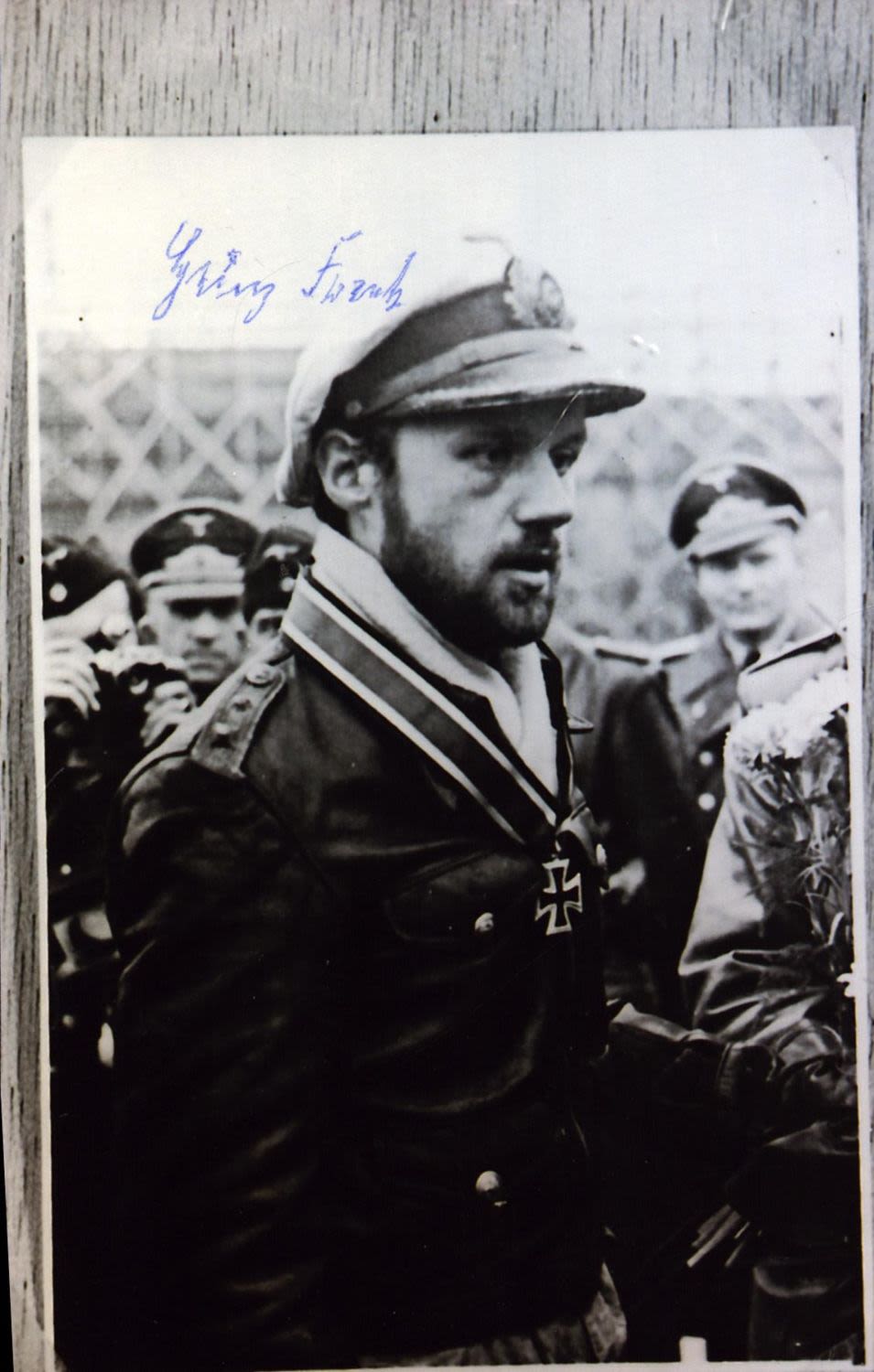Lot 70: Kapitanleutnant Heinz Franke signed 6x4 inch black and...