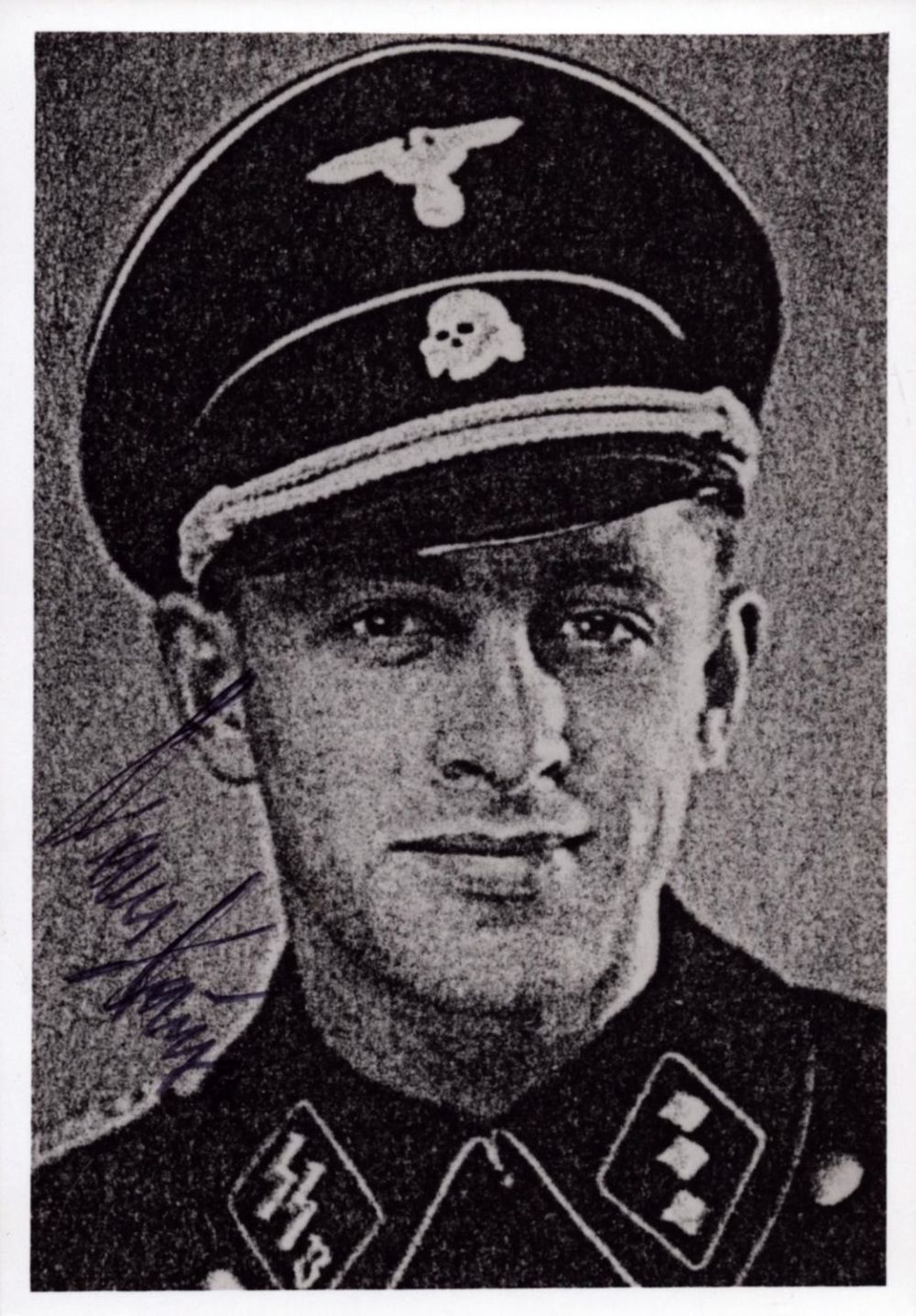 Lot 79: Major Hans Hauser signed 5x3 inch black and...