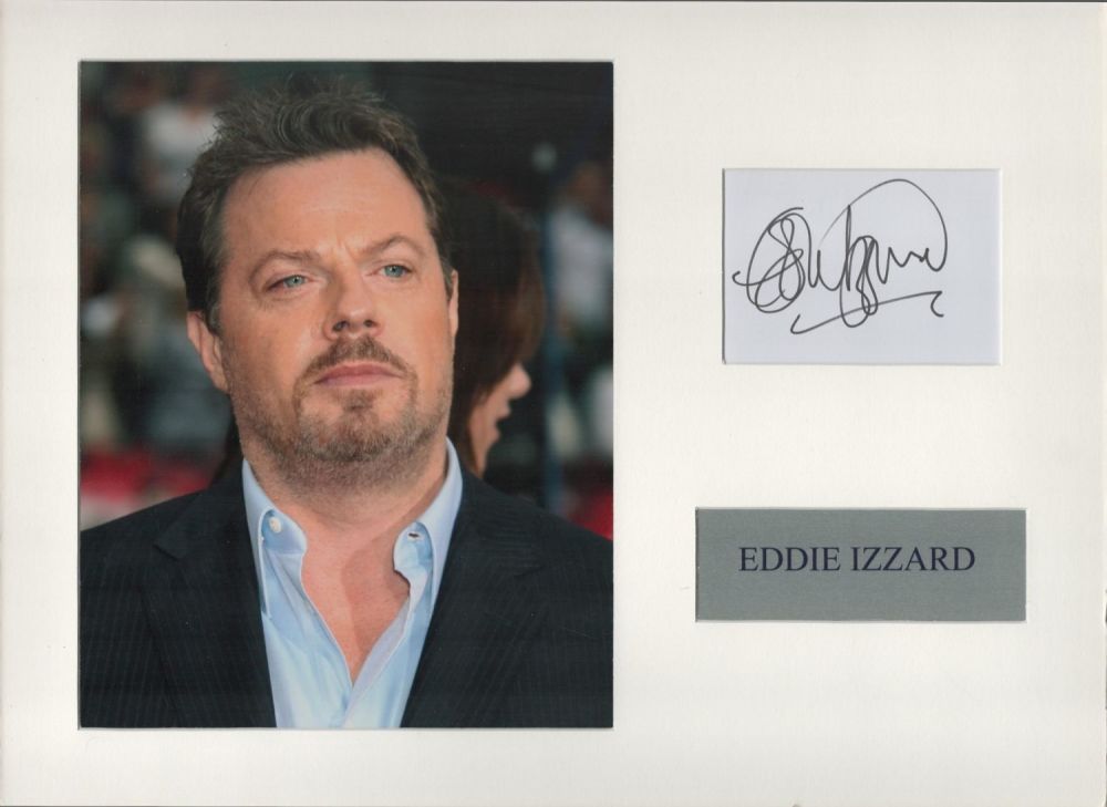 Lot 89: Eddie Izzard 16x12 inch mounted signature piece includes...