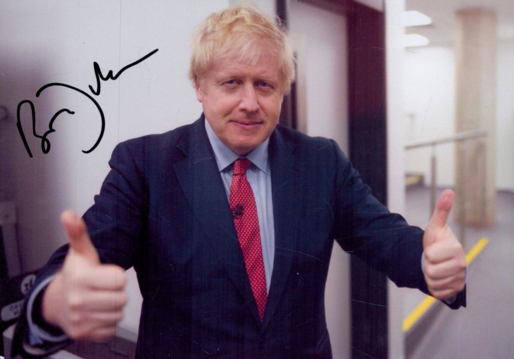 Lot 108: Boris Johnson signed 7x5 inch colour photo. Good...