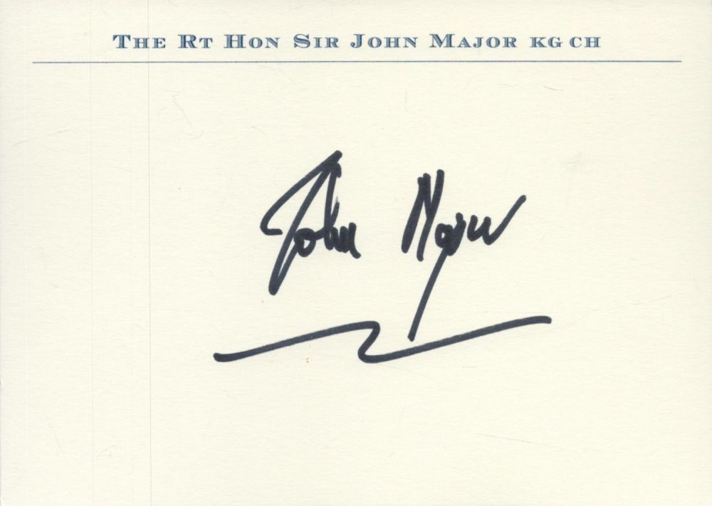 Lot 111: John Major signed 7x5 inch approx Headed white...