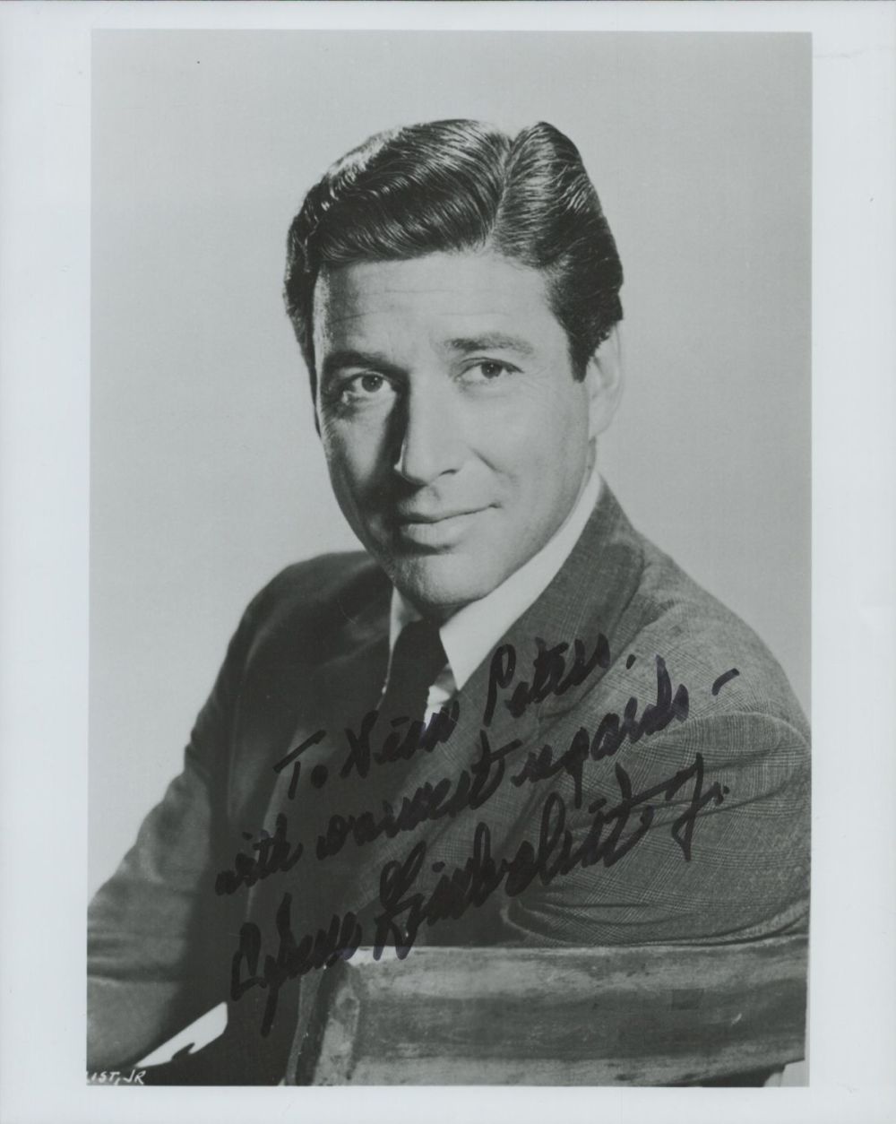 Lot 123: Efrem Zimbalist Jr signed 10x8 inch black and...