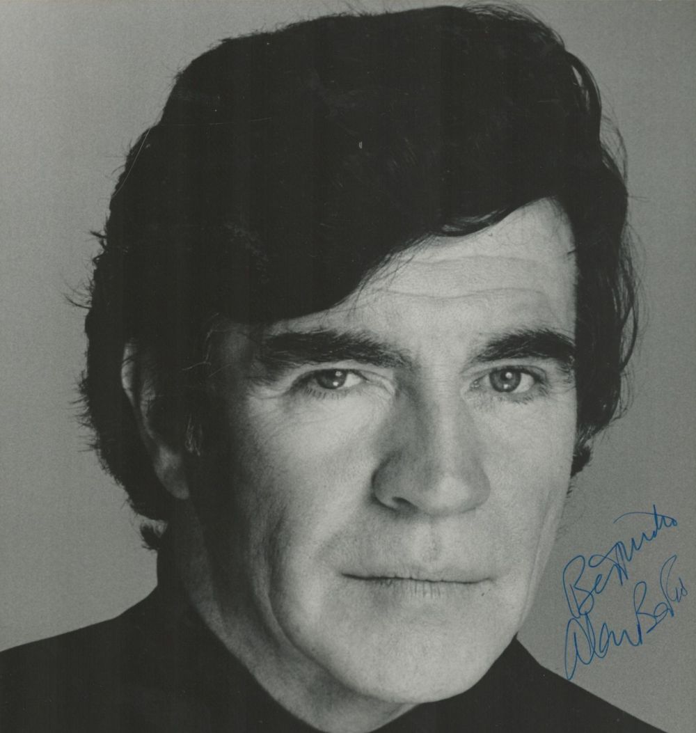 Lot 132: Alan Bates signed 10x8 inch black and white...