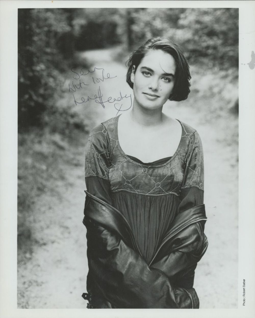 Lot 159: Leana Headey signed 10x8 inch black and white...
